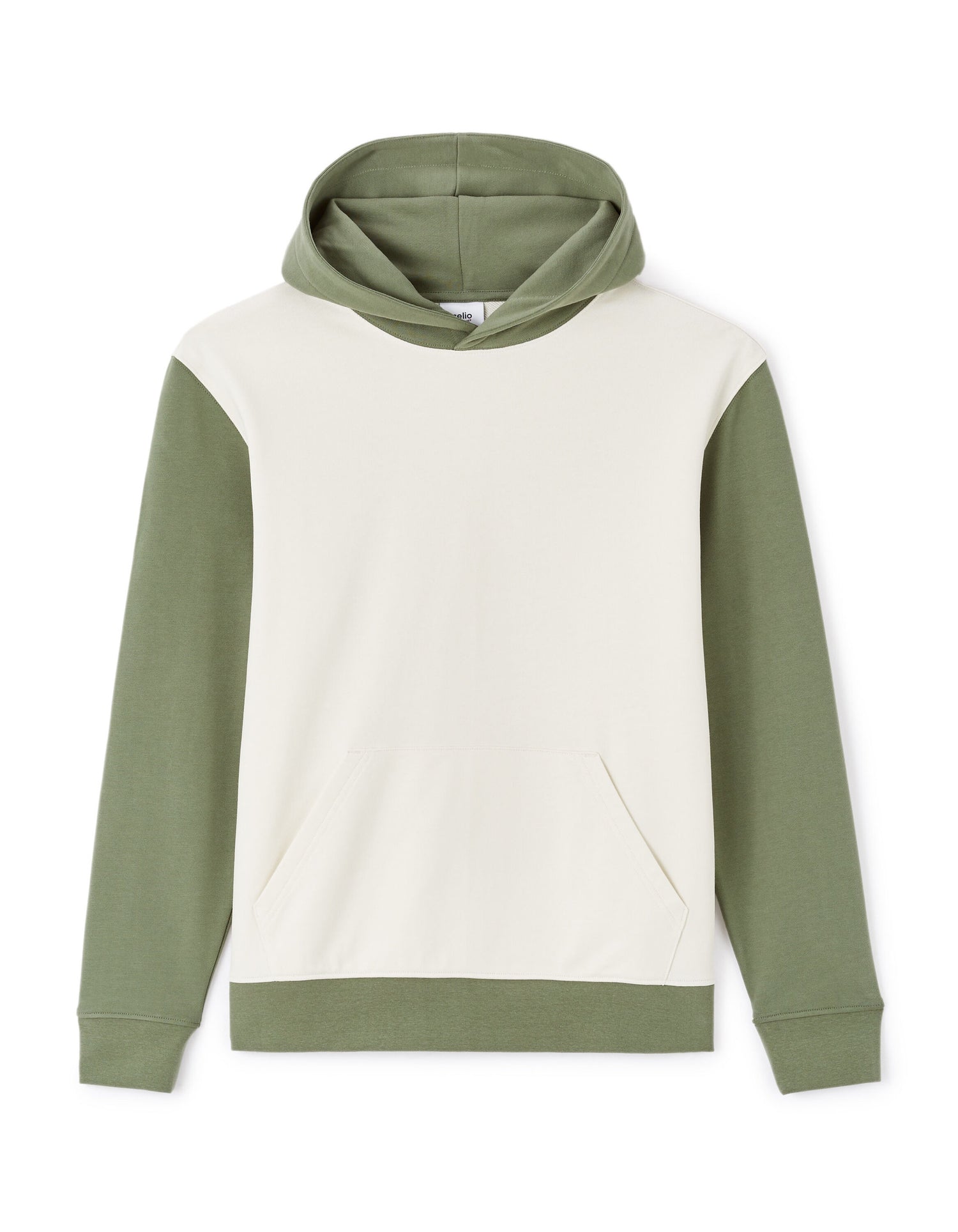 Celio_Green Regular Hooded Sweatshirt 100% Cotton_LEBICLO_SAUGE_04