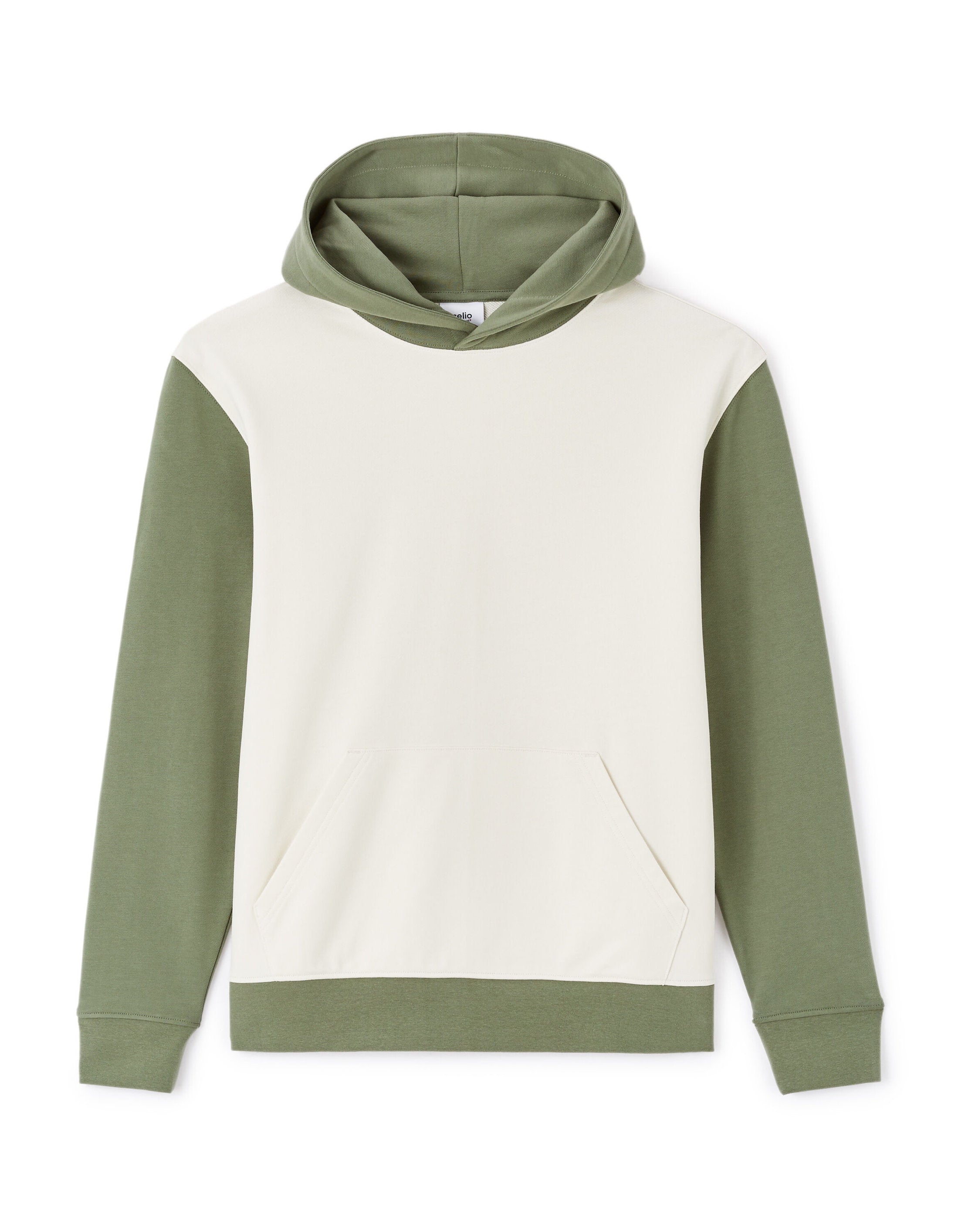 Celio_Green Regular Hooded Sweatshirt 100% Cotton_LEBICLO_SAUGE_04