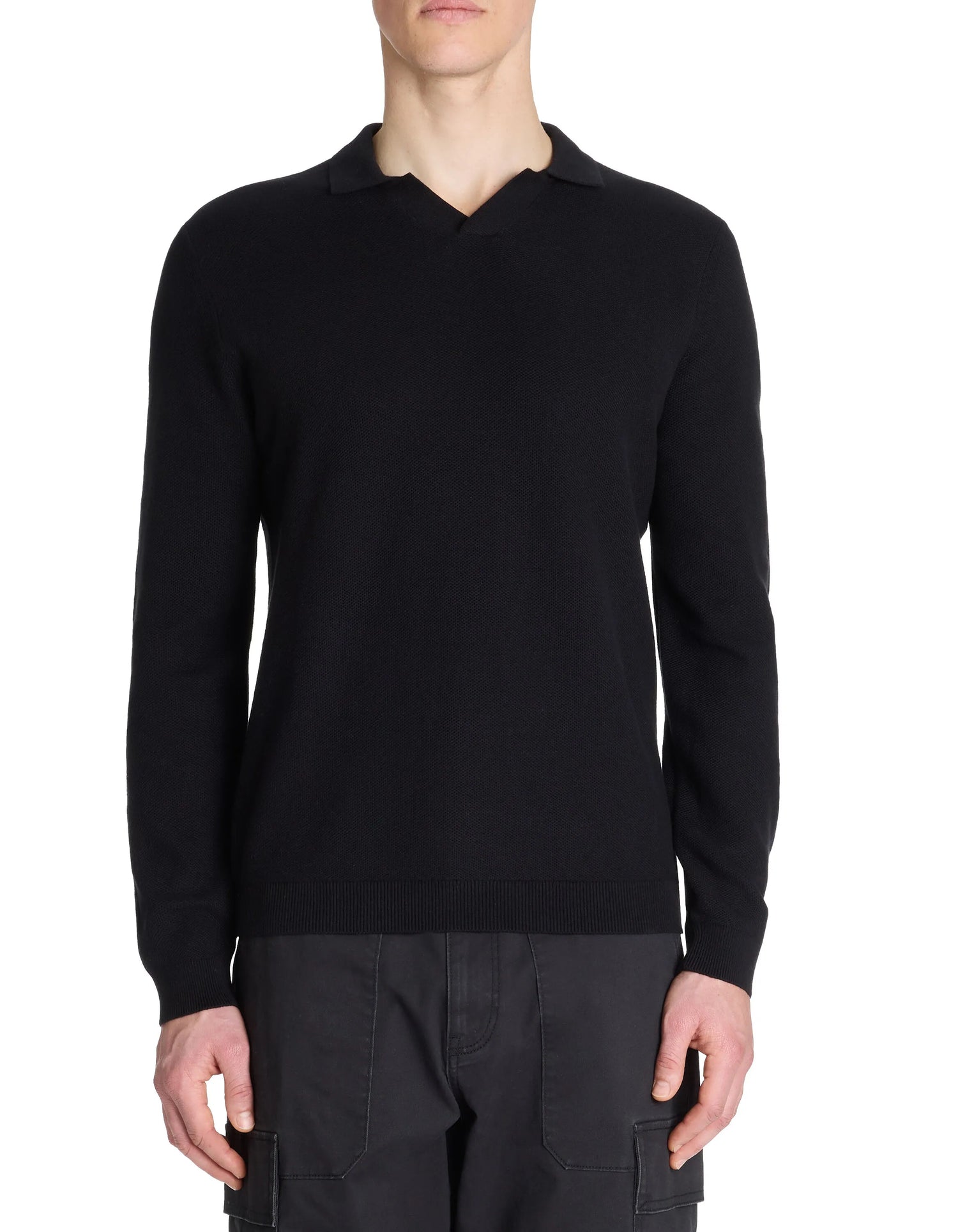 Celio_Black_100% Cotton Shark Neck Sweater_LEBIREQUIN_BLACK_01