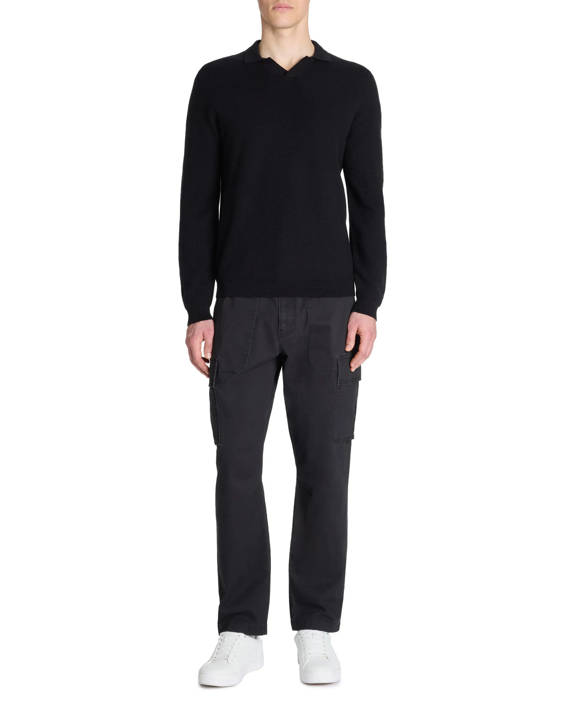 Celio_Black_100% Cotton Shark Neck Sweater_LEBIREQUIN_BLACK_02