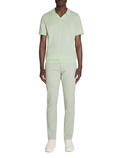 Celio_Green Slim Polo Shirt in 100% Cotton Knit_LECESAR_MINERAL GREEN_01