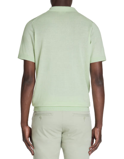 Celio_Green Slim Polo Shirt in 100% Cotton Knit_LECESAR_MINERAL GREEN_03
