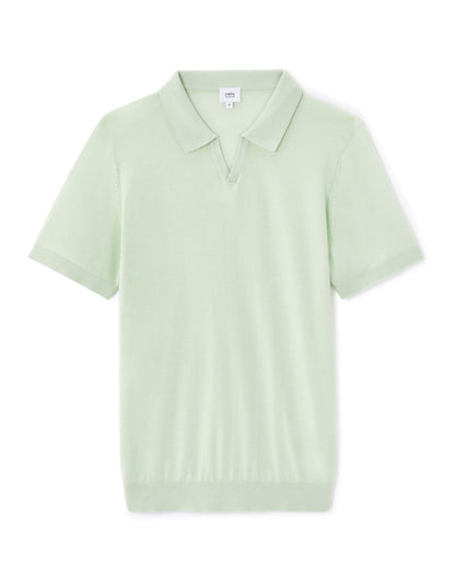 Celio_Green Slim Polo Shirt in 100% Cotton Knit_LECESAR_MINERAL GREEN_04