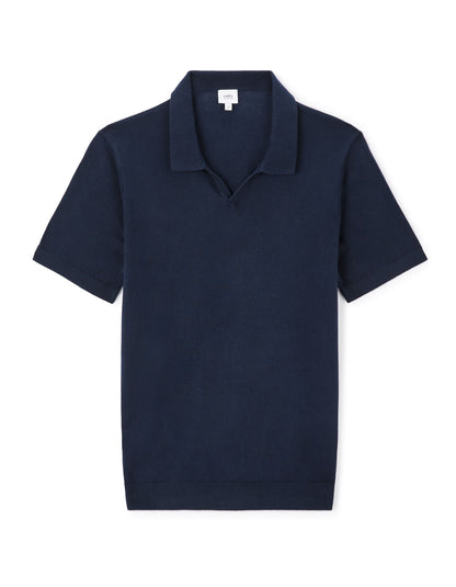 Celio_Navy Blue Slim Polo Shirt in 100% Cotton Knit_LECESAR_NAVY_05