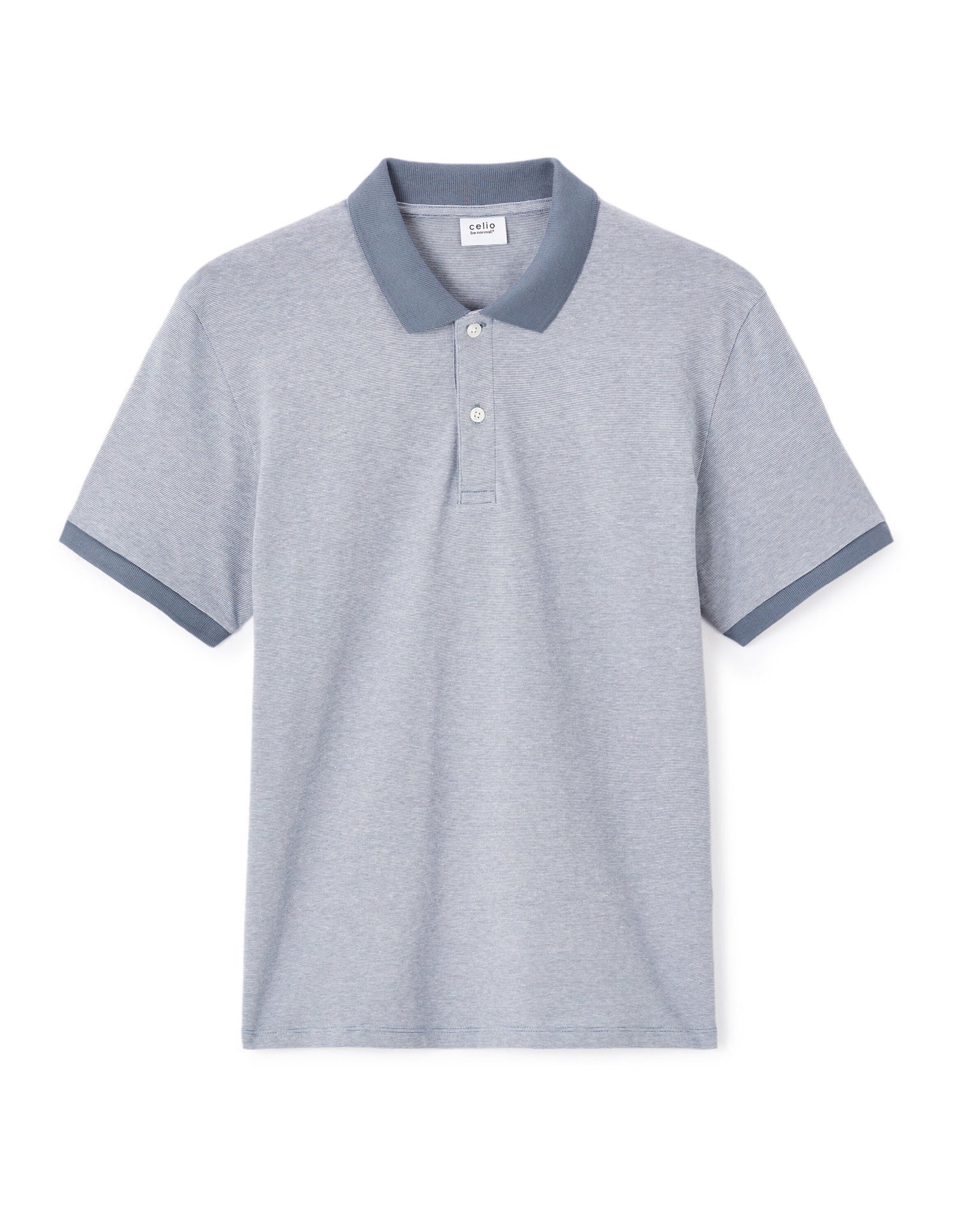 Celio_Blue Regular Polo 100% Cotton_LECHECK_BLUE STONE_04