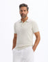 Celio_Ecru Slim Polo Shirt in Cotton Blend Knit_LECLOVIS_ECRU MEL_02