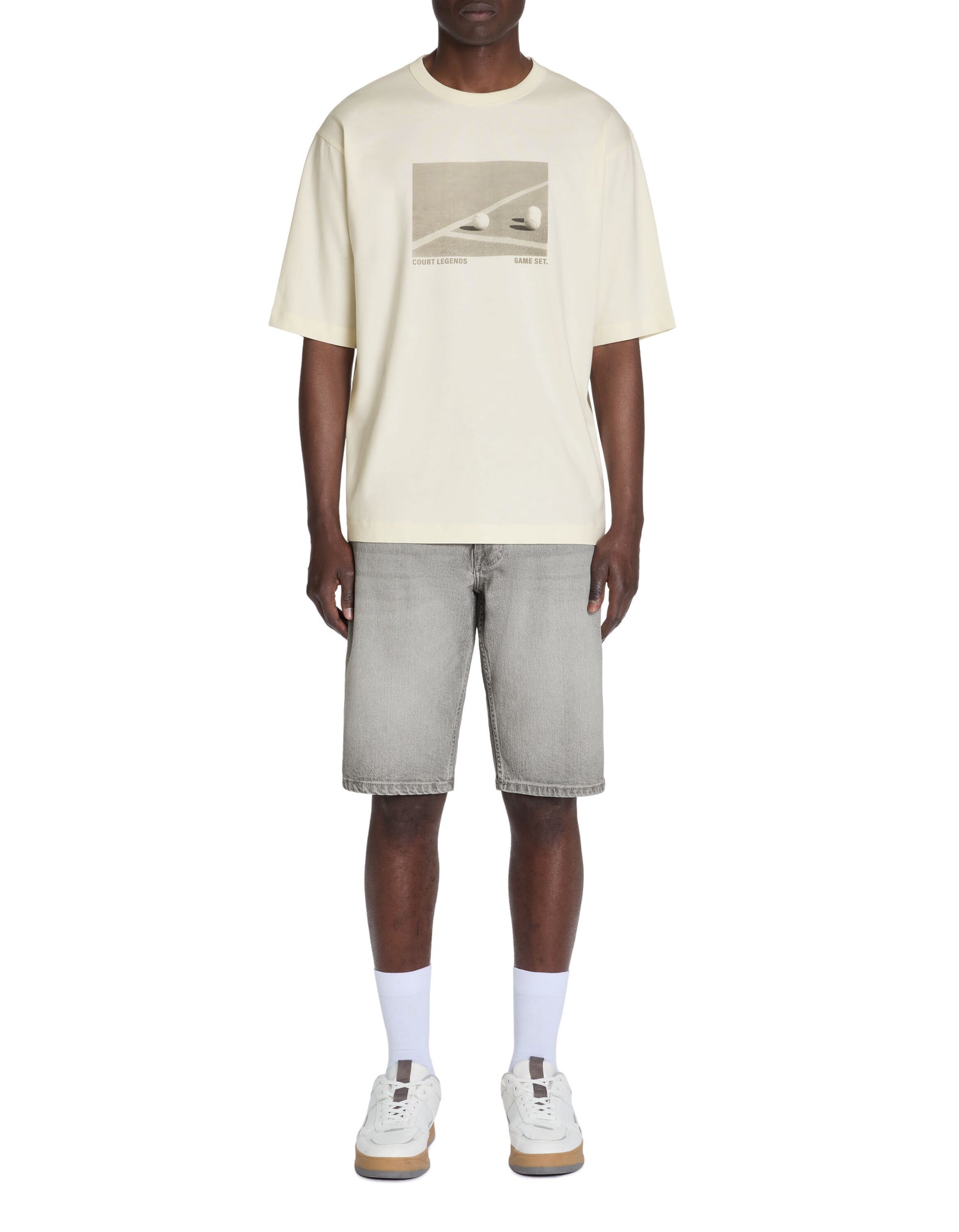 Celio_White Oversized T-Shirt Round Neck 100% Cotton_LECLUB_OFF WHITE_01