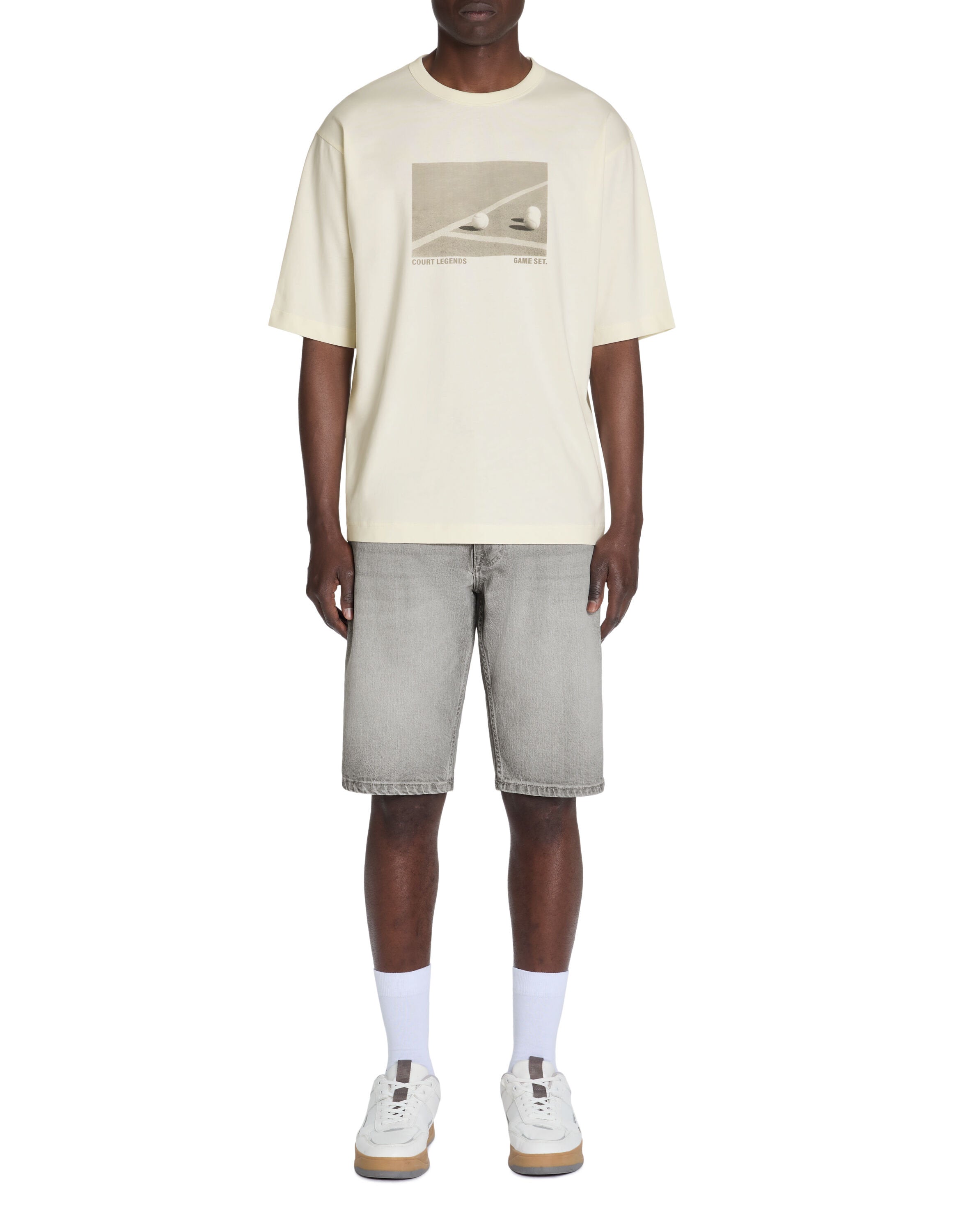 Celio_White Oversized T-Shirt Round Neck 100% Cotton_LECLUB_OFF WHITE_01