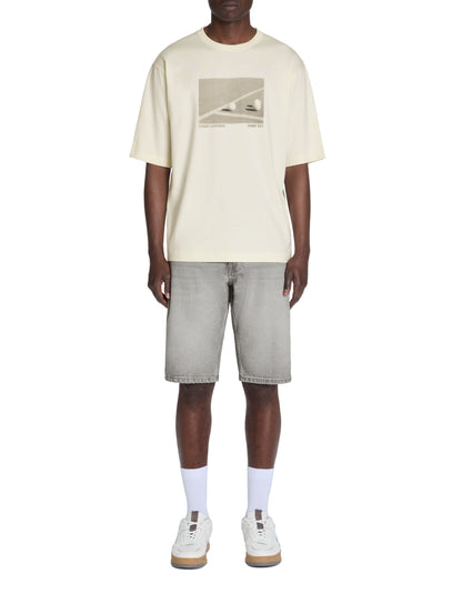 Celio_White Oversized T-Shirt Round Neck 100% Cotton_LECLUB_OFF WHITE_01