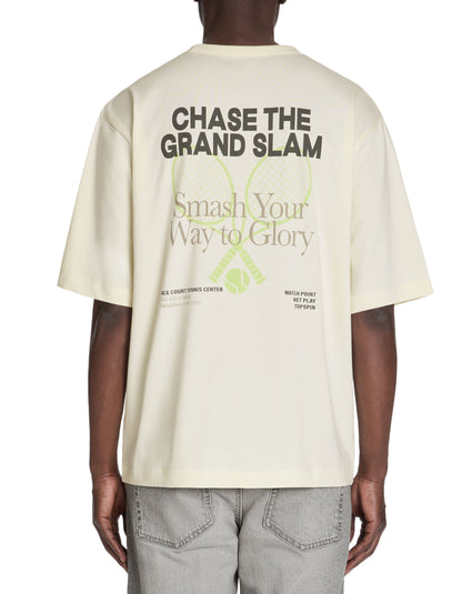 Celio_White Oversized T-Shirt Round Neck 100% Cotton_LECLUB_OFF WHITE_03