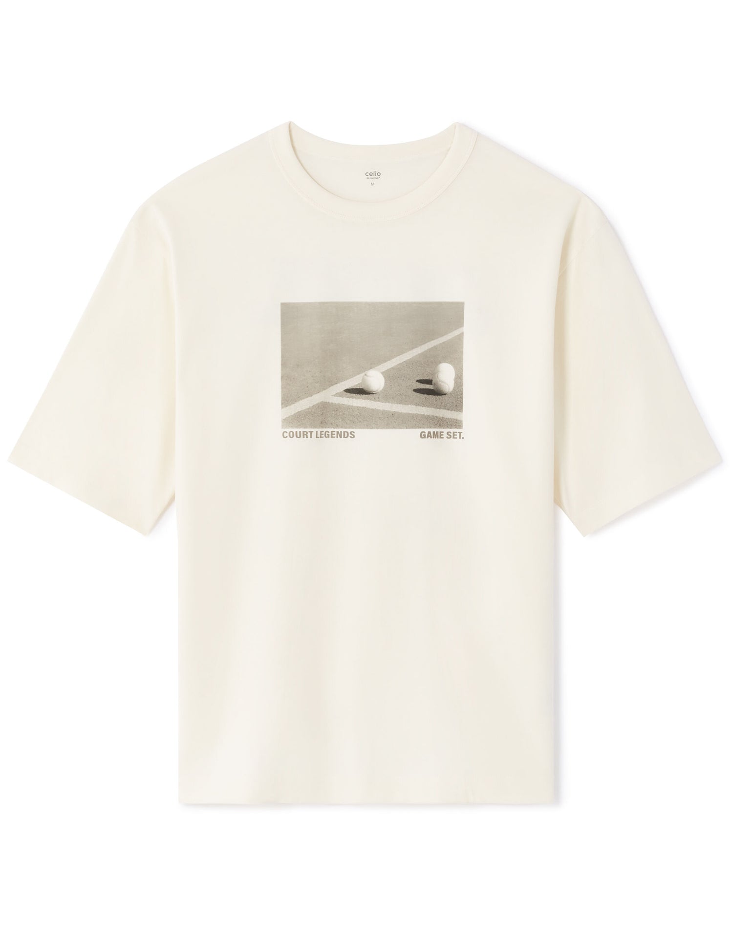 Celio_White Oversized T-Shirt Round Neck 100% Cotton_LECLUB_OFF WHITE_04