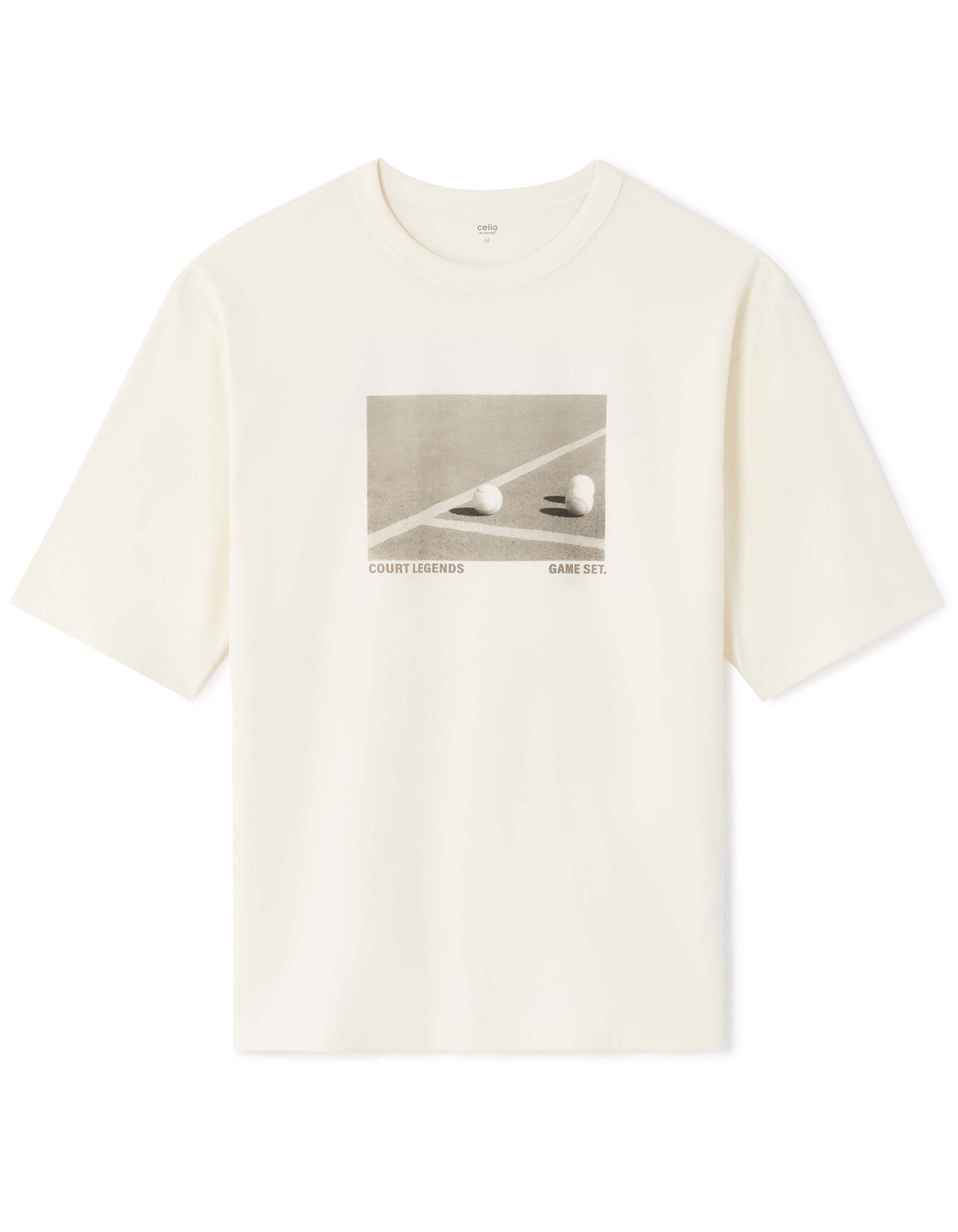 Celio_White Oversized T-Shirt Round Neck 100% Cotton_LECLUB_OFF WHITE_04