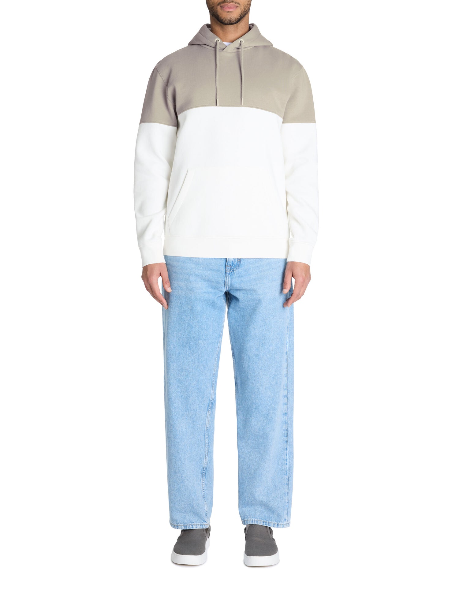 Celio_Brown Regular Cotton Hooded Sweatshirt_LECOBLOCO_LIGHT TAUPE_02