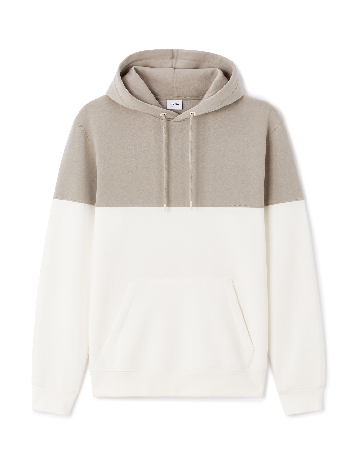 Celio_Brown Regular Cotton Hooded Sweatshirt_LECOBLOCO_LIGHT TAUPE_04