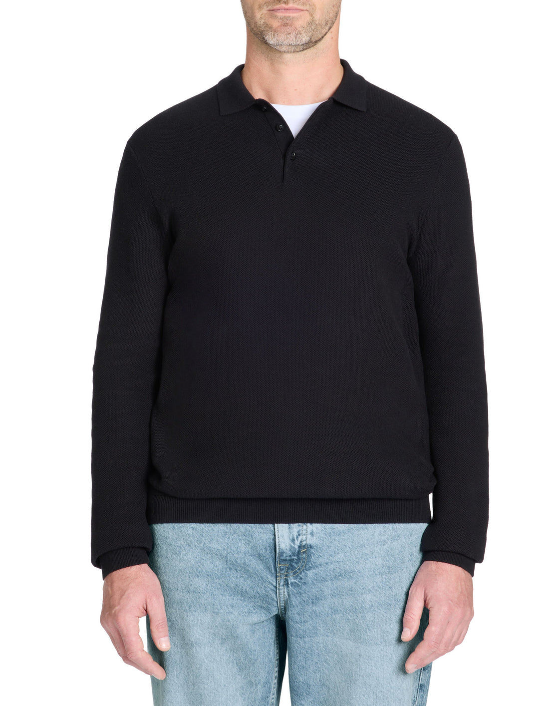 Celio_Polo Shirt with Polo Collar 100% Cotton - Black_LECOMB_BLACK_01