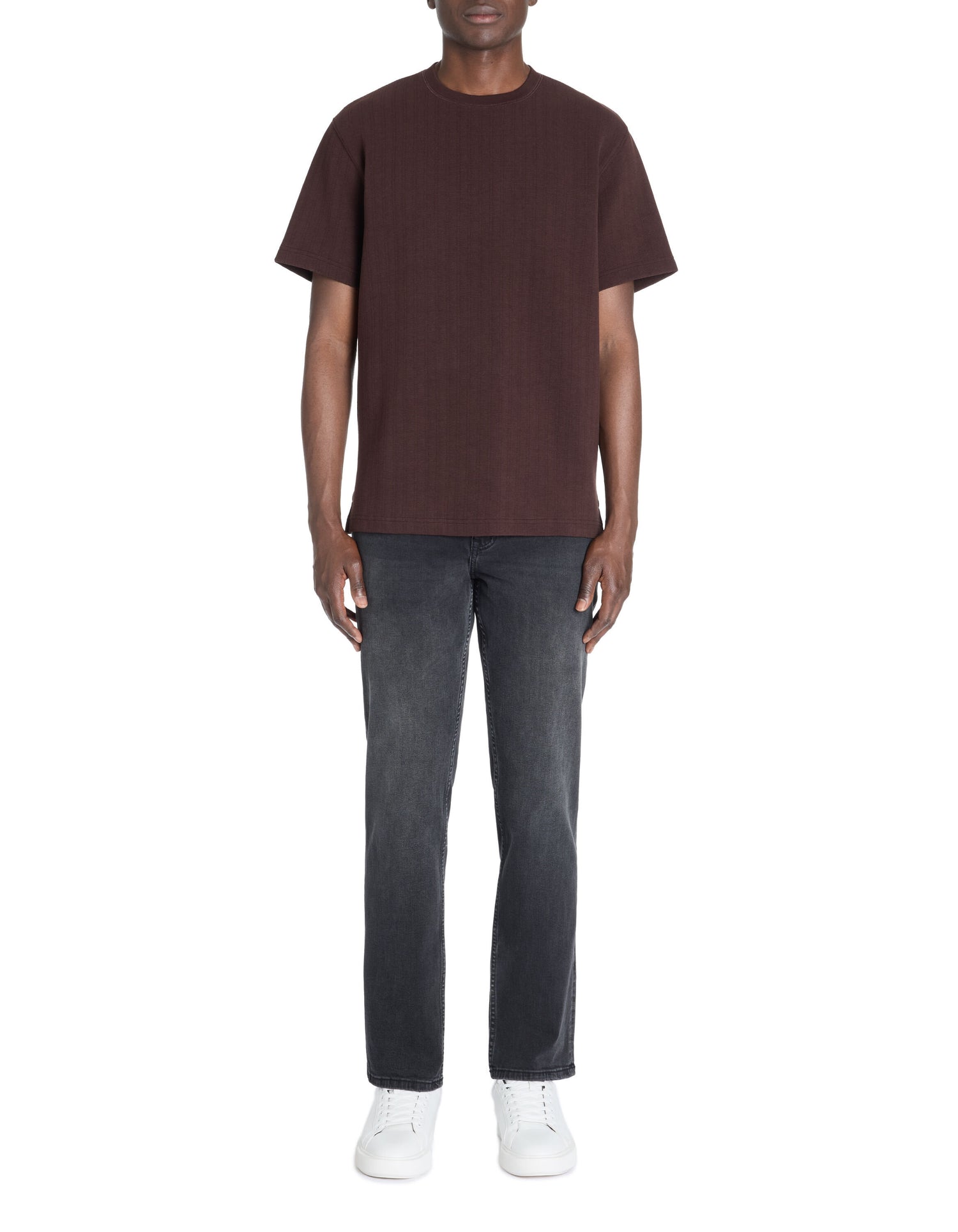 Celio_Brown Oversized T-Shirt Round Neck 100% Cotton_LEGACHE_BROWN_01