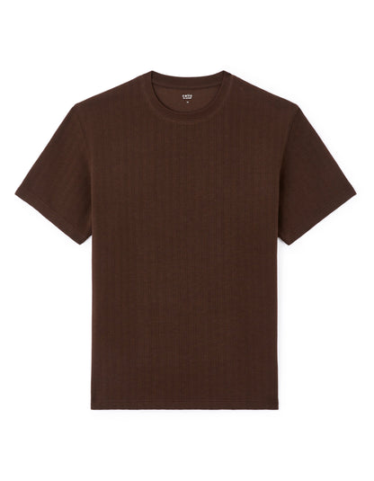 Celio_Brown Oversized T-Shirt Round Neck 100% Cotton_LEGACHE_BROWN_04