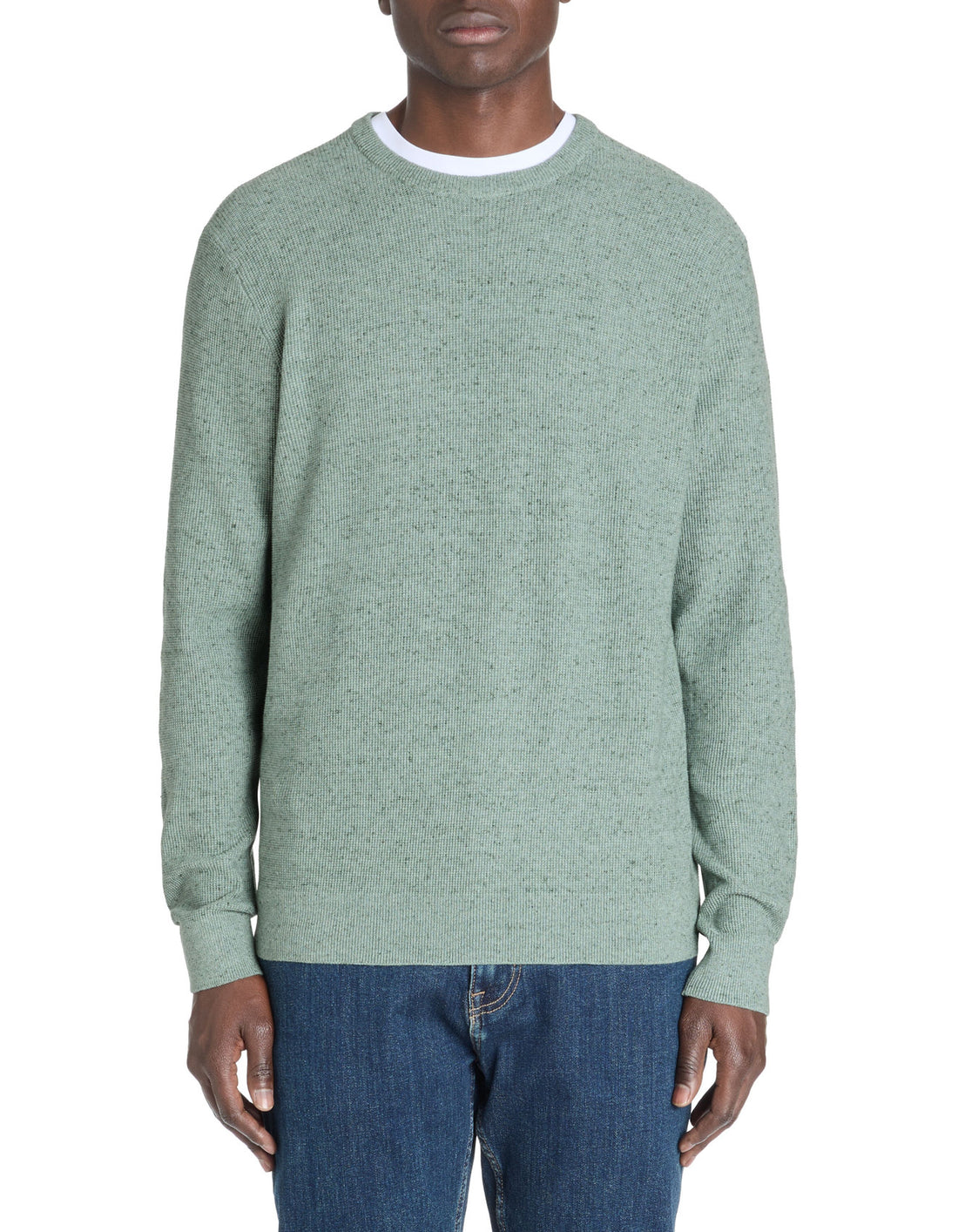 Celio_Round Neck Sweater 100% Cotton - Green_LEGRAIN_MINERAL GREEN_01