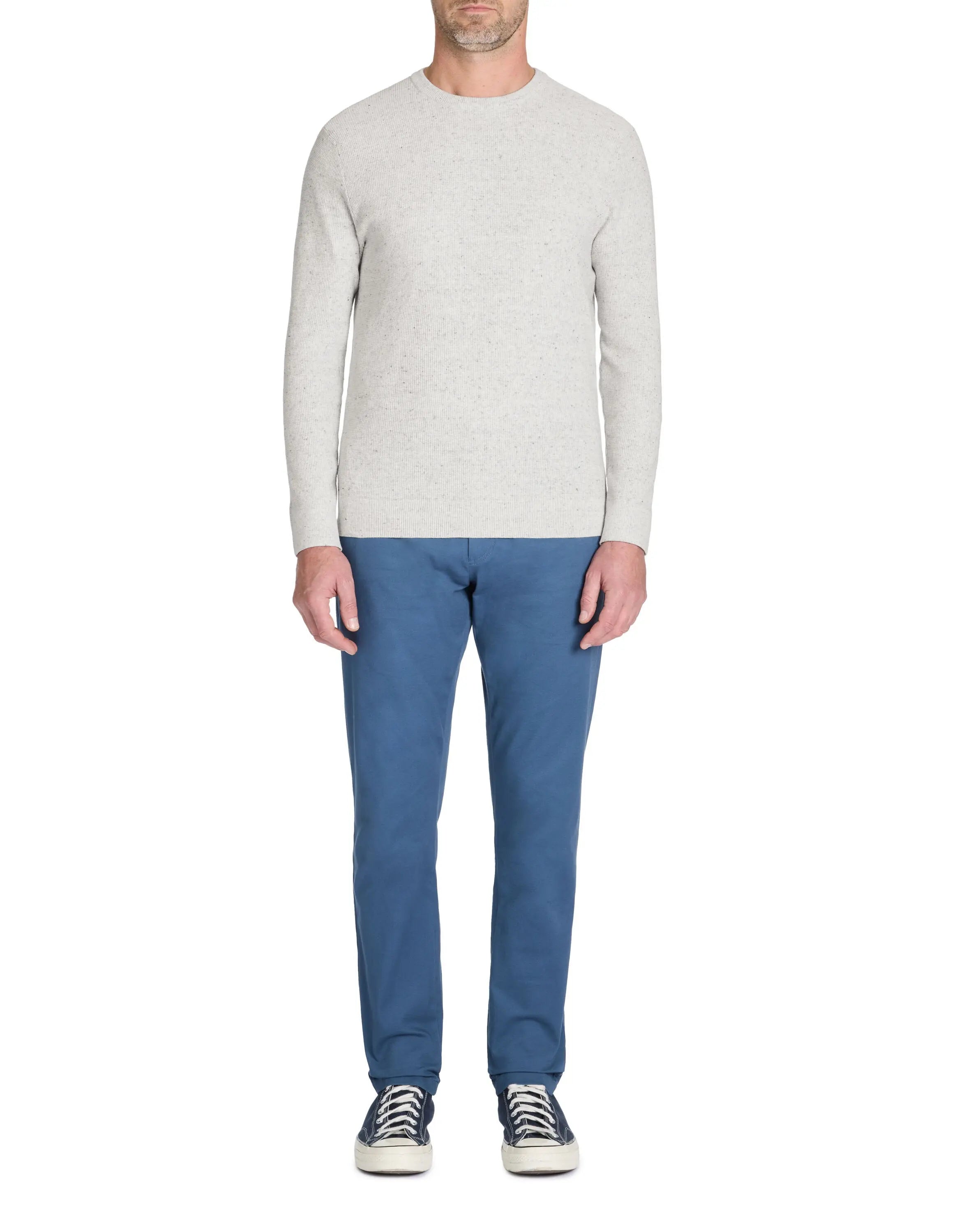 Celio_100% Cotton Blend Round Neck Sweater - Ecru_LEGRAIN_OFF WHITE MEL_02