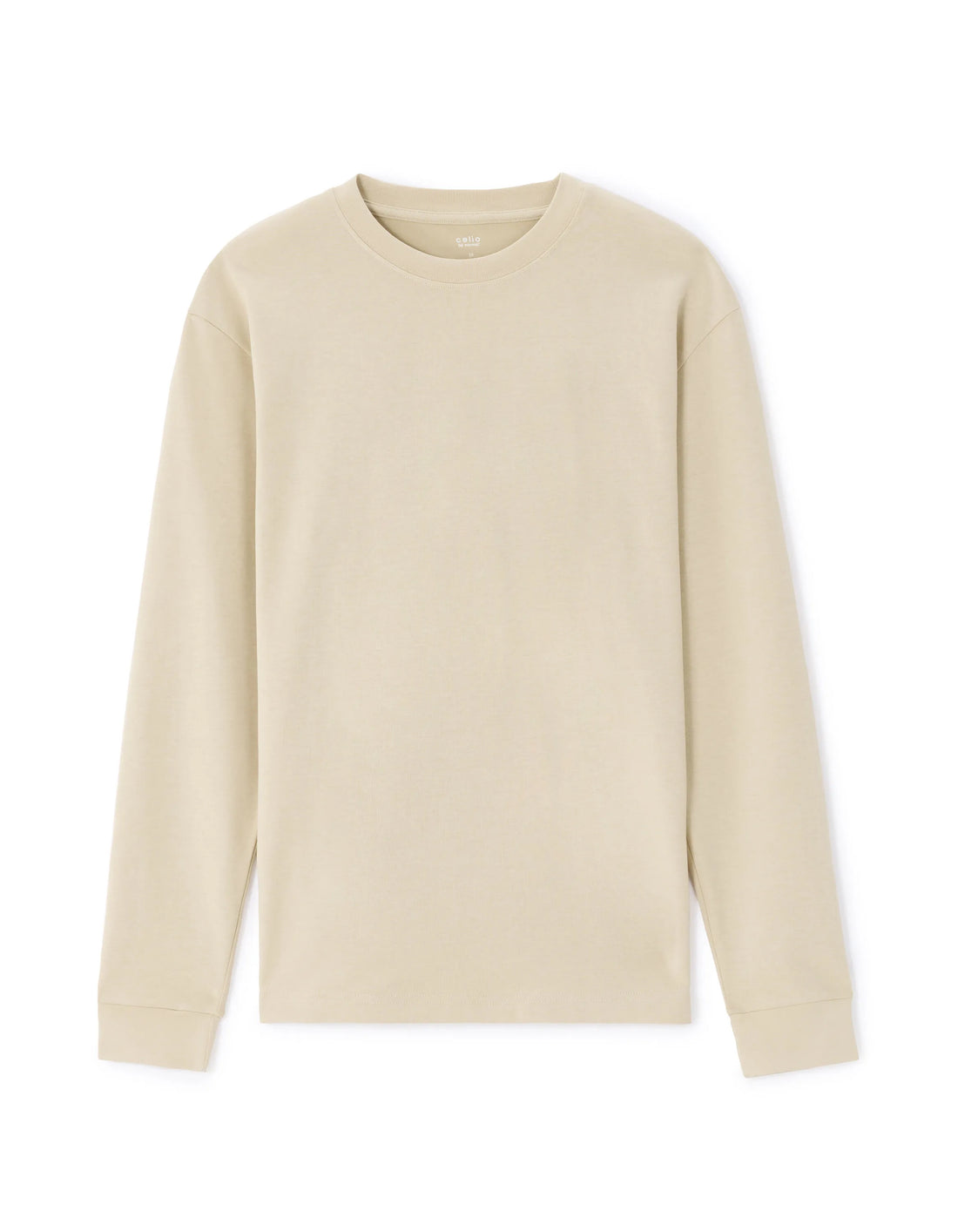 Celio_Beige_Oversized Long-Sleeved T-Shirt - Light Beige_LEHEML_BEIGE LIGHT_01