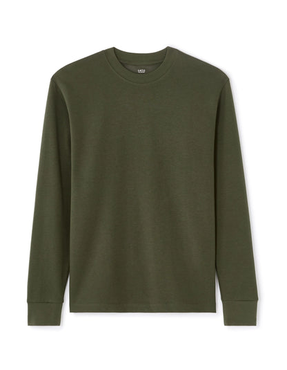 Celio_Deep Kaki_Oversized Long-Sleeved T-Shirt_LEHEML_DEEP KAKI_01