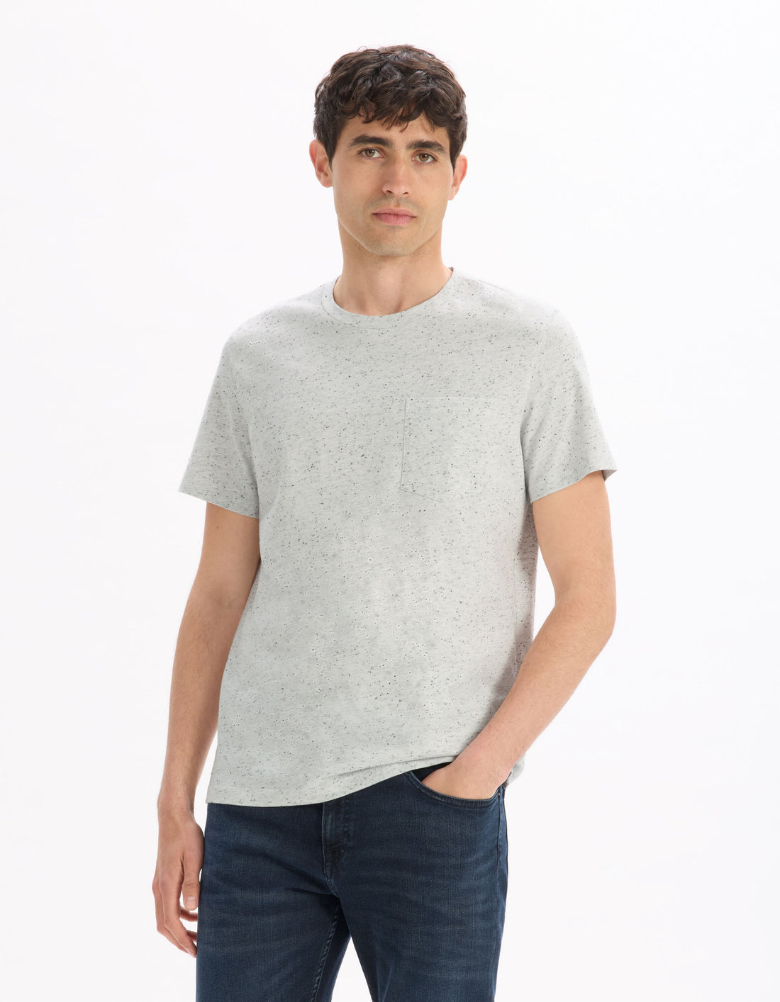 Celio_Grey Straight Round Neck T-Shirt_LEJEKTI_GREY_02