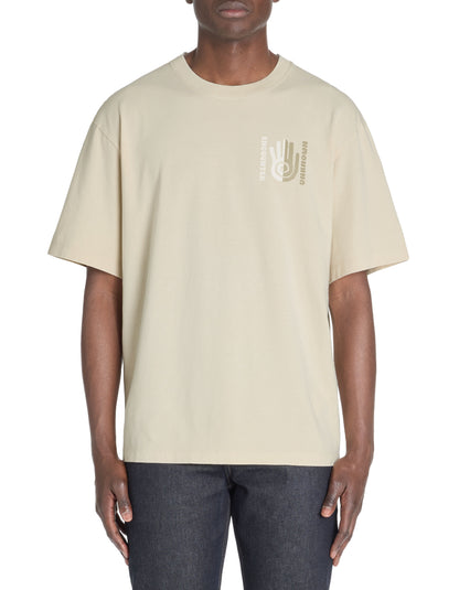 Celio_Beige Oversized T-Shirt Round Neck 100% Cotton_LEMIND_BEIGE_02