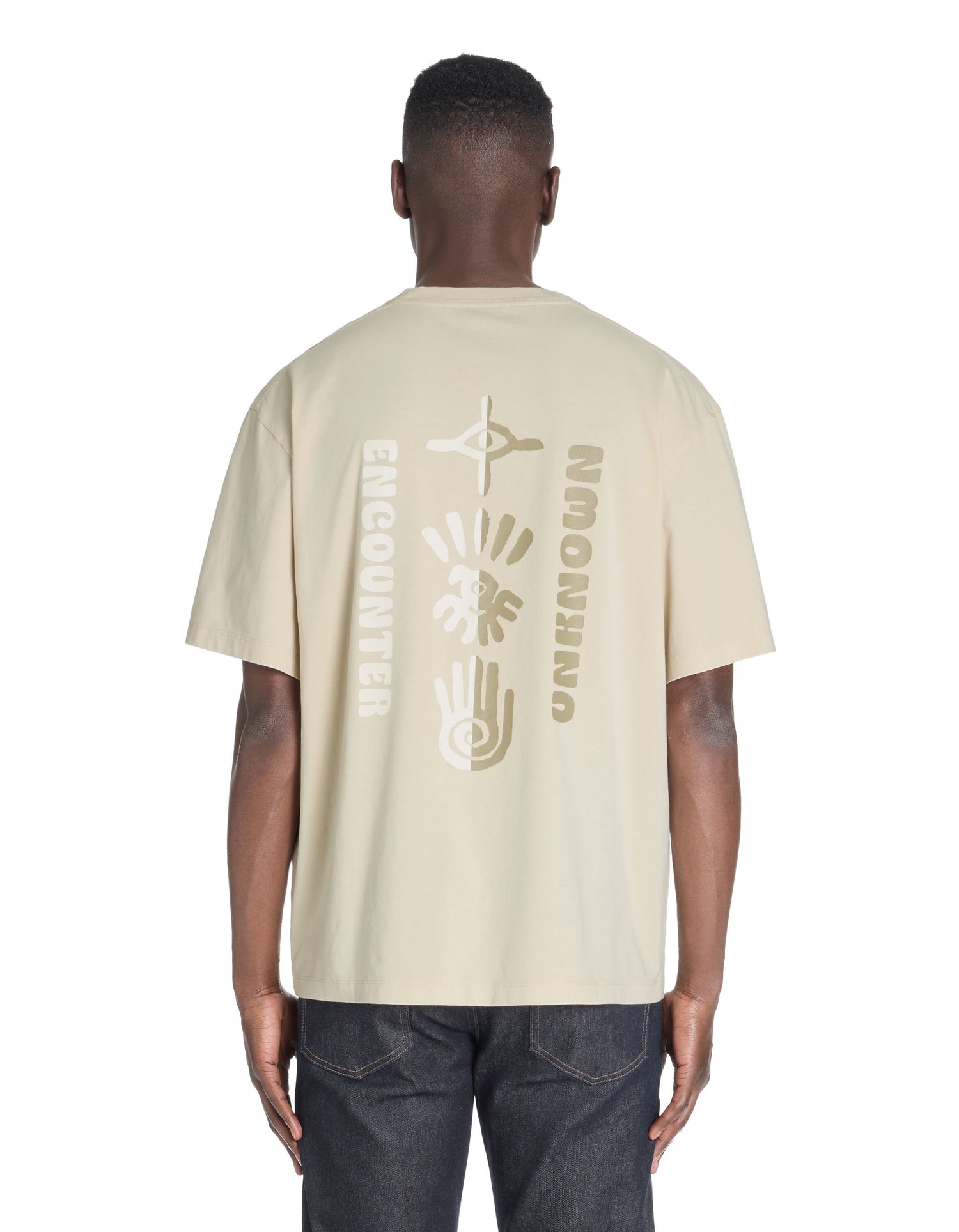 Celio_Beige Oversized T-Shirt Round Neck 100% Cotton_LEMIND_BEIGE_03