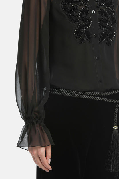 Luisa Spagnoli_Nero_Leonide - Silk Blouse with Inlays_LEONIDE_0101_04