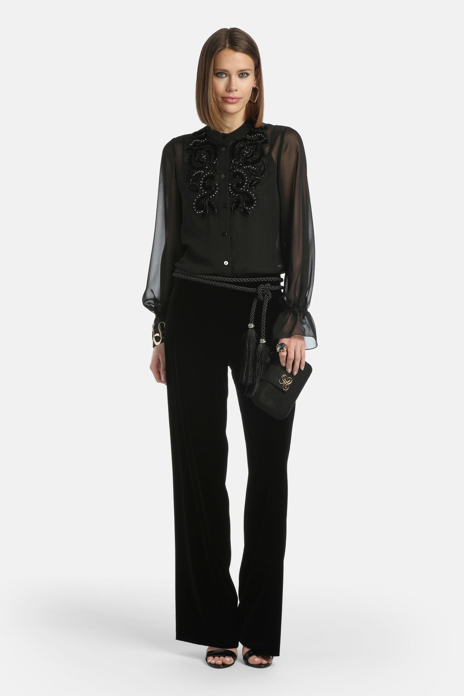 Luisa Spagnoli_Nero_Leonide - Silk Blouse with Inlays_LEONIDE_0101_05