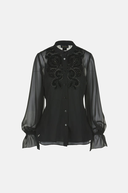 Luisa Spagnoli_Nero_Leonide - Silk Blouse with Inlays_LEONIDE_0101_06