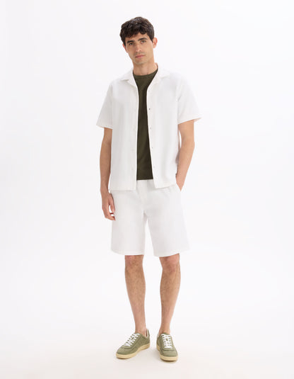 Celio_Khaki Straight T-Shirt Round Neck 100% Cotton_LEPICTI_REAL KHAKI_01