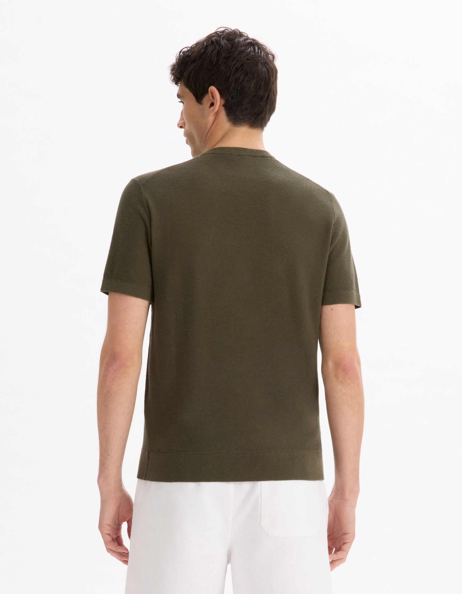Celio_Khaki Straight T-Shirt Round Neck 100% Cotton_LEPICTI_REAL KHAKI_03