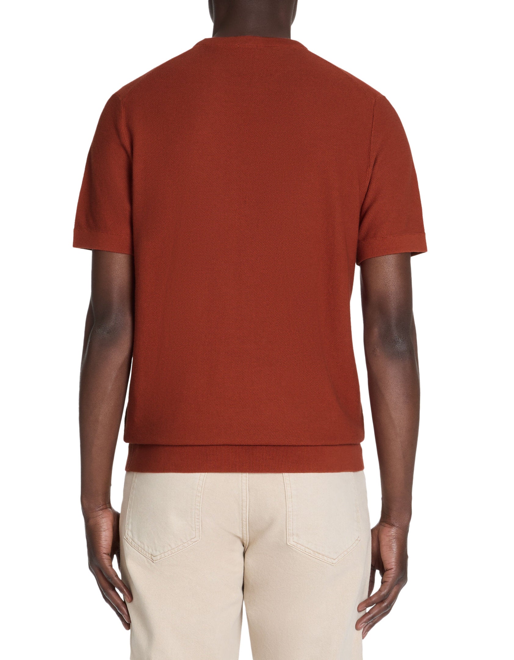 Celio_Brown Straight T-Shirt Round Neck 100% Cotton_LEPICTI_TERRA_03