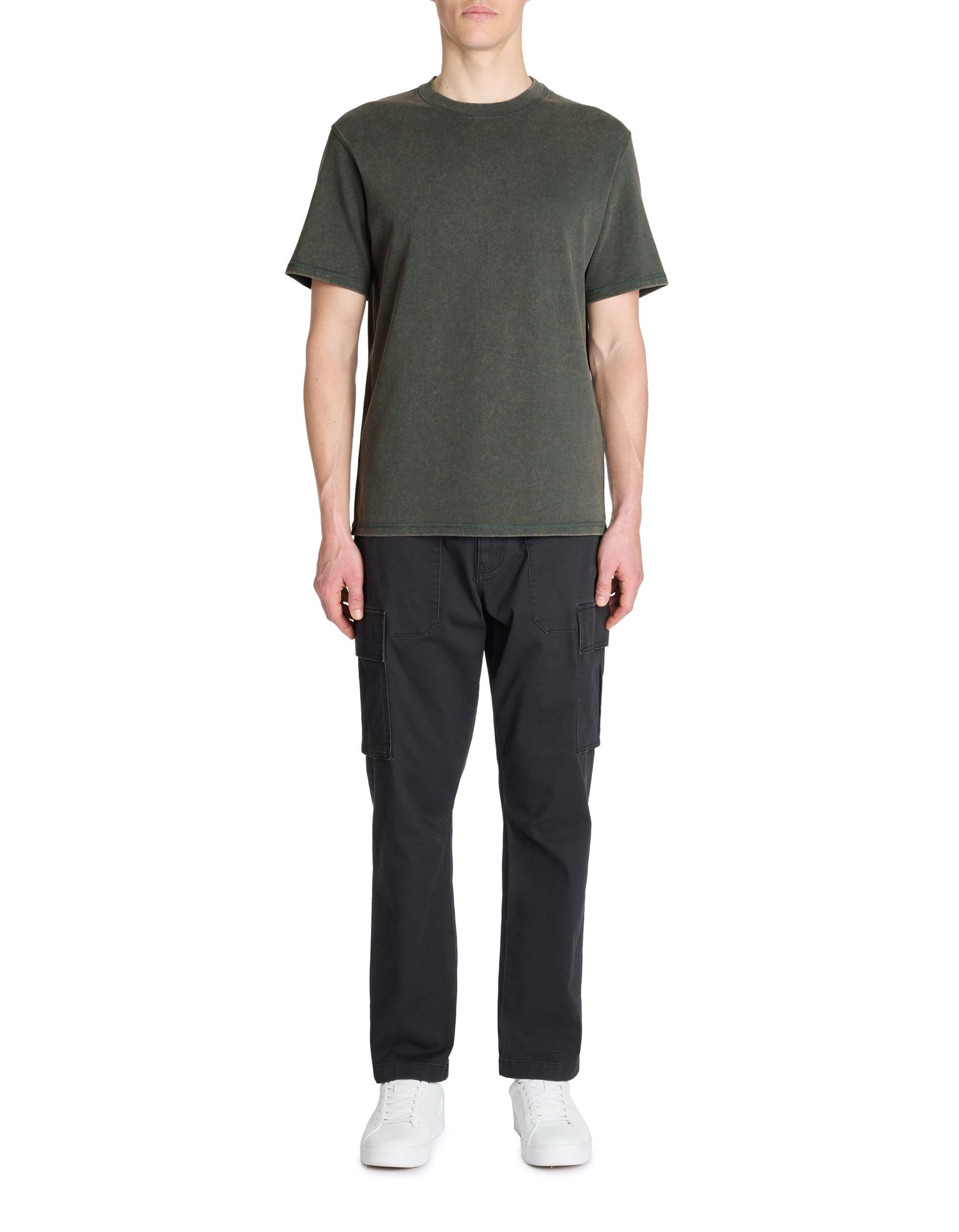 Celio_Grey T-Shirt Boxy Round Neck 100% Cotton Pigment_LEPIGMENT_BITUME_01