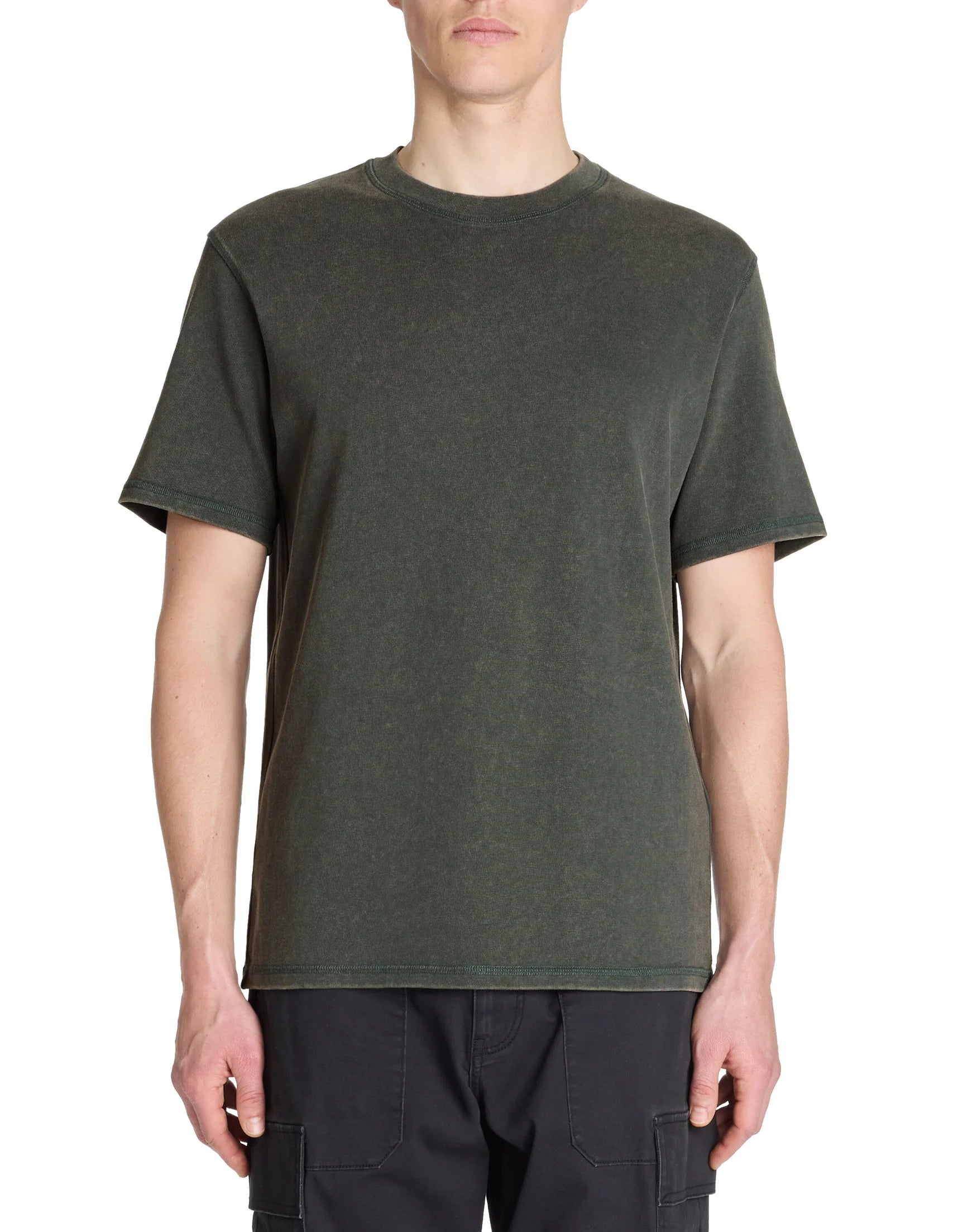 Grey T-Shirt Boxy Round Neck 100% Cotton Pigment