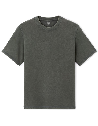 Celio_Grey T-Shirt Boxy Round Neck 100% Cotton Pigment_LEPIGMENT_BITUME_04