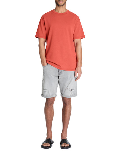 Celio_Red T-Shirt Boxy Round Neck 100% Cotton Pigment_LEPIGMENT_CRANBERRY_01
