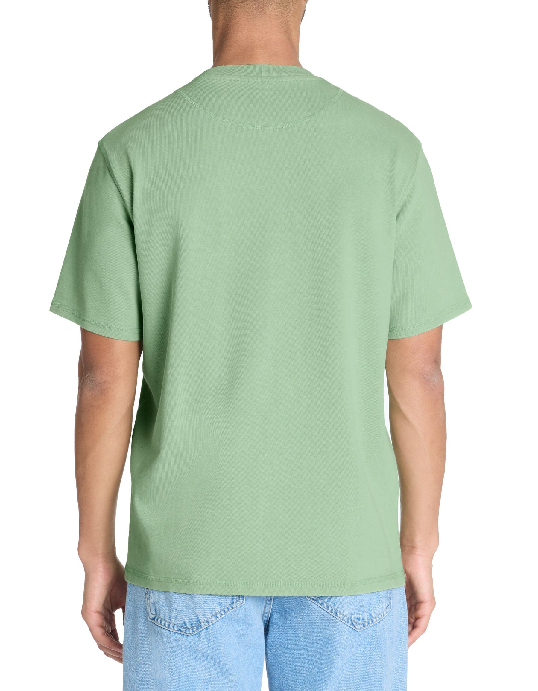 Celio_Green T-Shirt Boxy Round Neck 100% Cotton Pigment_LEPIGMENT_ZEPHYR GREEN_03