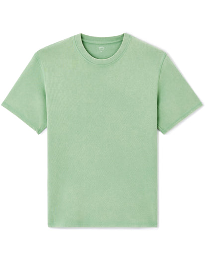 Celio_Green T-Shirt Boxy Round Neck 100% Cotton Pigment_LEPIGMENT_ZEPHYR GREEN_04