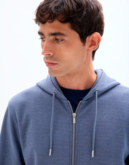 Celio_Heather Grey Blue_Regular-Fit Zip-Up Pique Hoodie_LEPIQUET_HEATHER GREY BLUE_04
