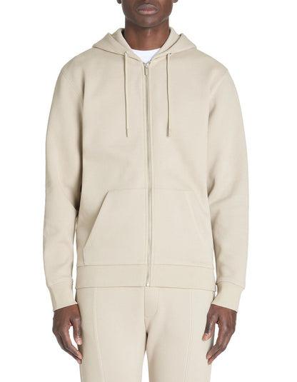 Celio_Sand_Regular Cotton Blend Zip-Up Hoodie_LEPIQUET_SAND_01
