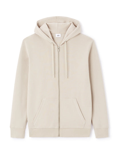Celio_Sand_Regular Cotton Blend Zip-Up Hoodie_LEPIQUET_SAND_04