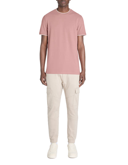Celio_Purple Straight Striped Collar T-Shirt in Stretch Cotton_LETERAYE_PARME_01