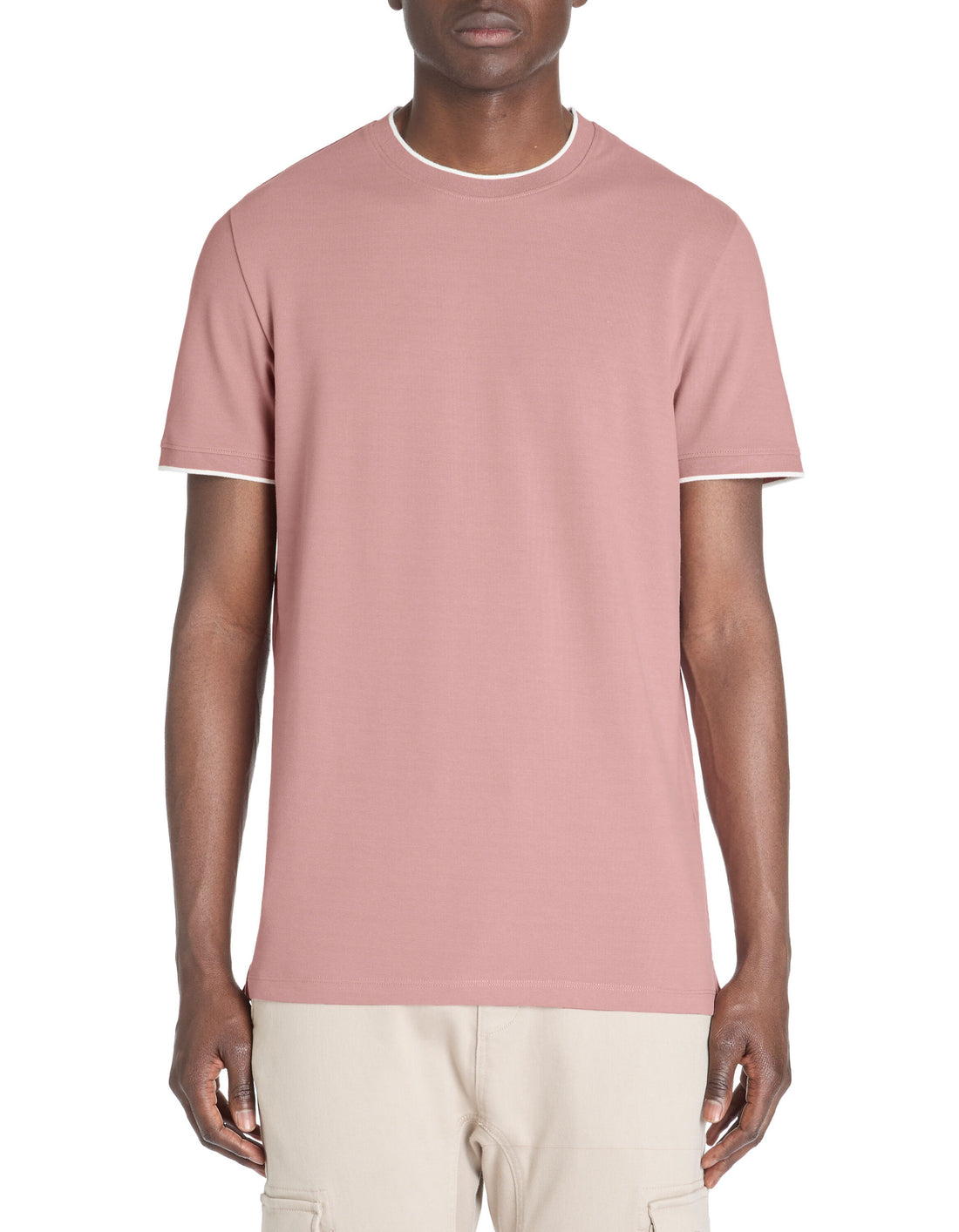 Celio_Purple Straight Striped Collar T-Shirt in Stretch Cotton_LETERAYE_PARME_02