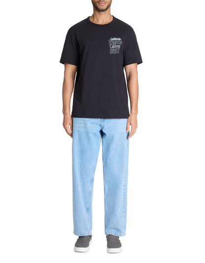 Celio_Black 100% Cotton Round-Neck Boxy T-Shirt_LETYPO_BLACK_01