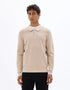 Celio_Beige_Waffle Zip-Up Polo Neck Sweater - Beige_LEVIATAN_BEIGE HUMUS_01