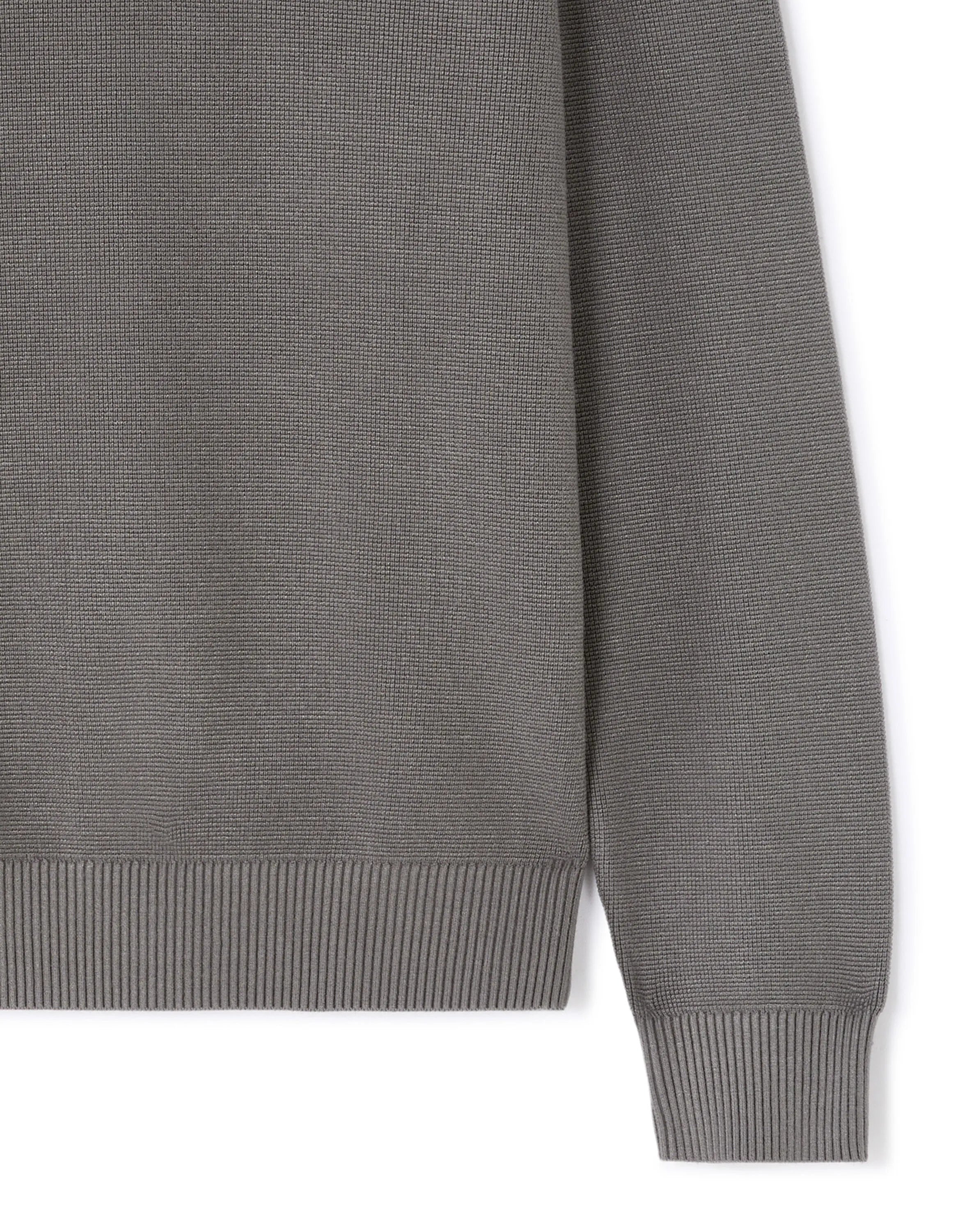 Celio_Grey_Embossed Zipped Polo Collar Sweater - Gray_LEVIATAN_MID GREY_06