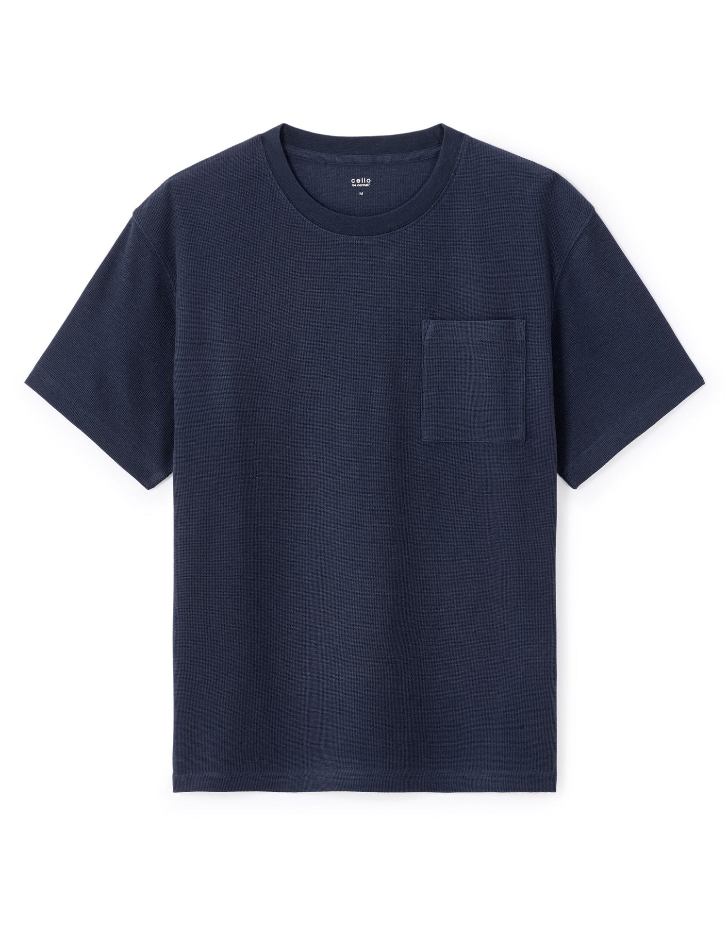 Celio_Navy Boxy T-Shirt with Round Neck_LEWA_SAILOR BLUE_04