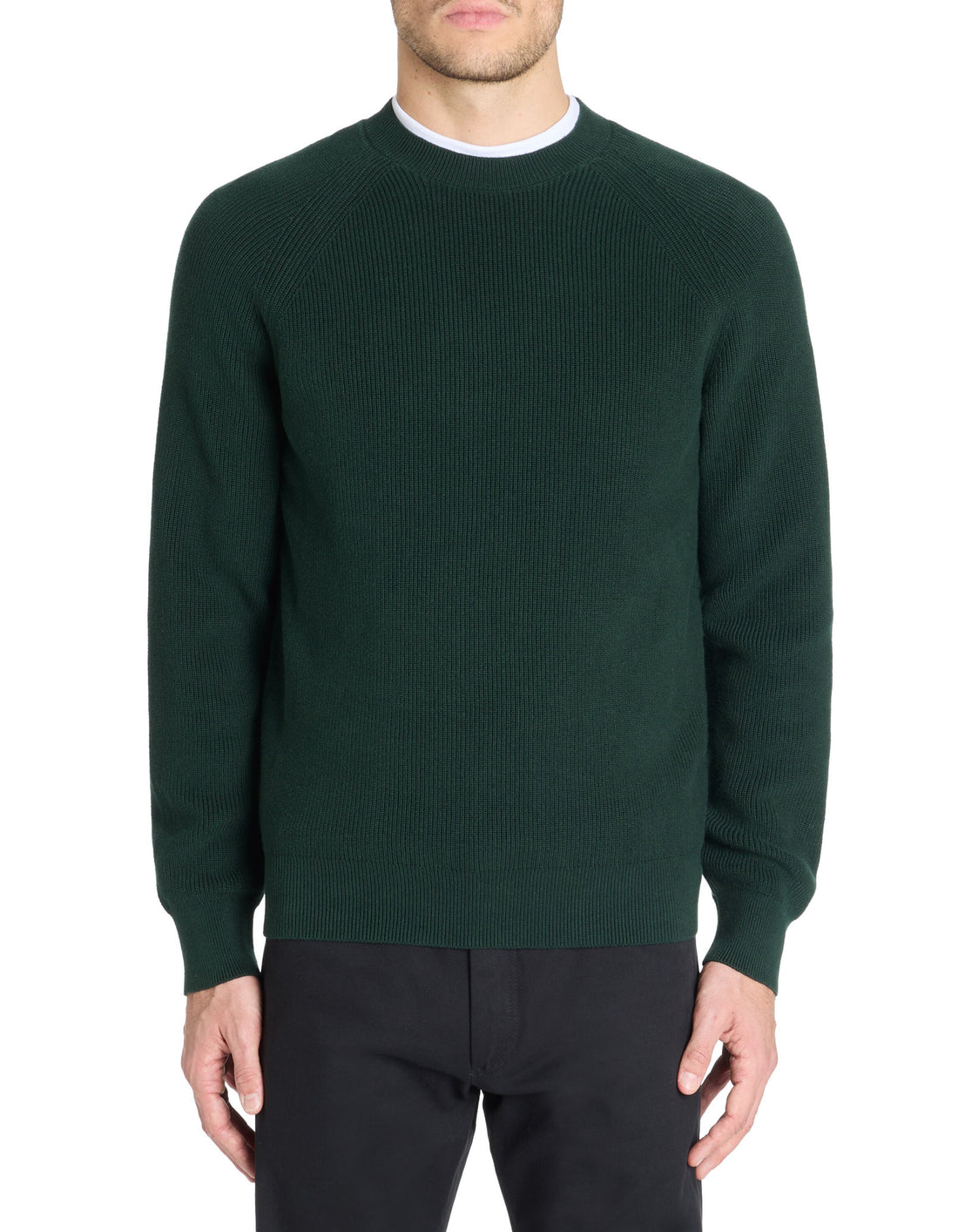 Celio_100% Cotton Round Neck Sweater - Green_LEXTER_DARK GREEN_01